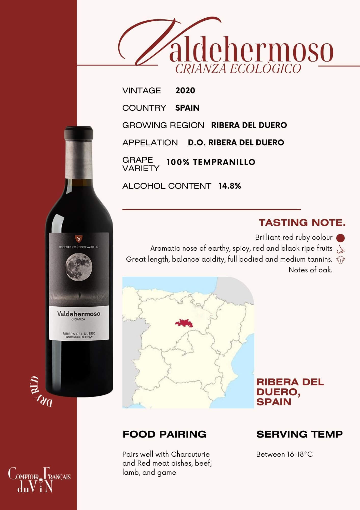 VALDEHERMOSO CRIANZA D.O. RIBERA DEL DUERO - Image 3